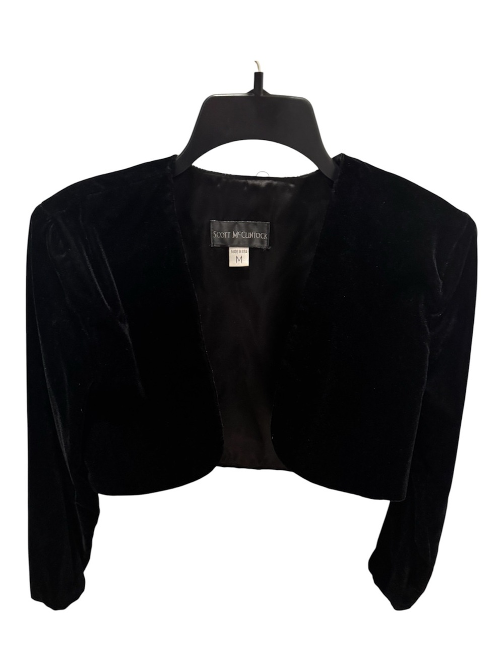 Scott McClintock Black Velvet Cropped Blazer